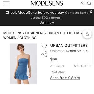 UO Brandi Denim Strapless Mini Dress